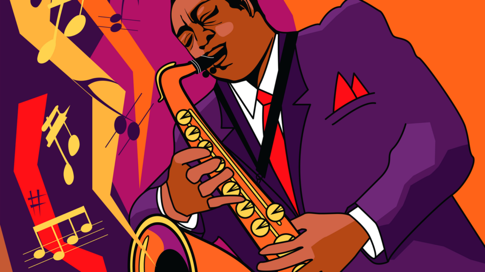 Illustration of a jazz saxophonist