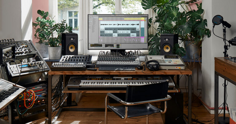 Image of a home recording studio.